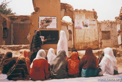 A RAWA literacy class for women in Takhar province