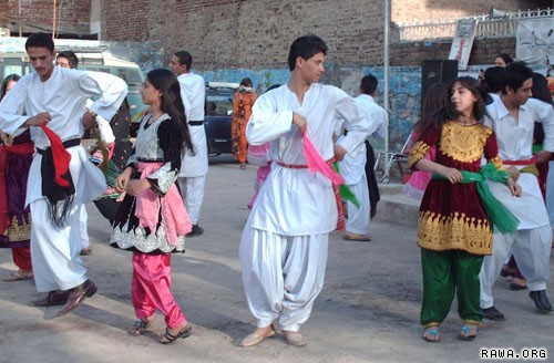 Students doing national dance
