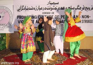 Students of RAWA orphanages presented Afghanistan's National Dance