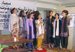 Students of RAWA orphanages presented Patriotic Songs