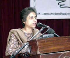 Asma Jehangir speaking at the function