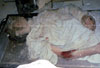 Dead body of a young boy in a local hospital in Jalalabad who has been killed by the US bombs
