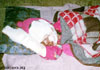 A child wounded in Jalalabad due to US bombardment of residential areas (October 2001)