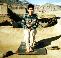 Shabana on the roof of her house in Kabul.
