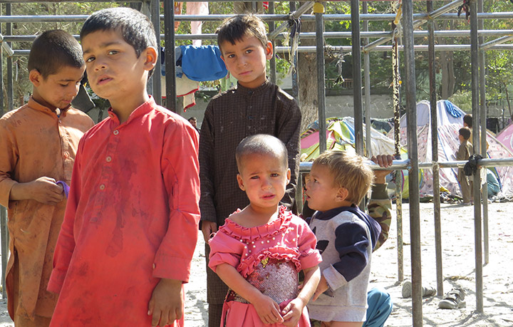 Displaced kids in Kabul