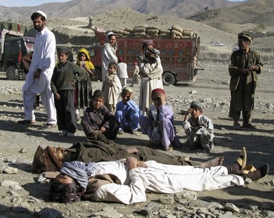 Bodies of two Afghans killed by Taliban