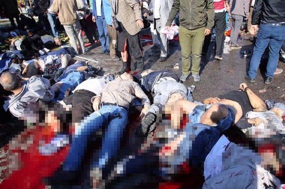 Twin blasts in Ankara on pro Kurdish protest  on October 10 2015