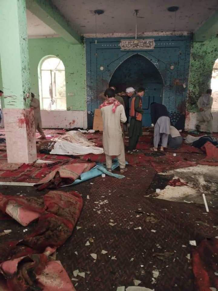 A suicide attack by the Islamic State at a Shiite mosque in northern Afghanistan killed at least 17