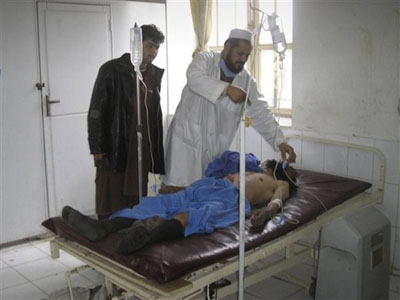 A roadside bomb ripped through a van carrying civilians in eastern Afghanistan