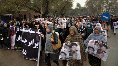 Thousands of Afghans marched through the Afghan capital in the largest demonstration in recent history