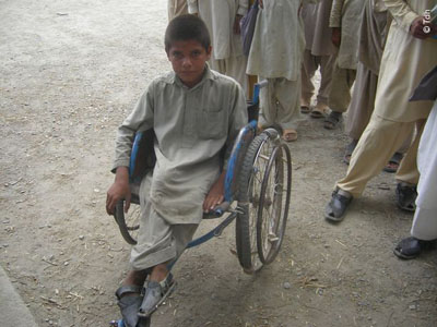 Disabled Afghan boy