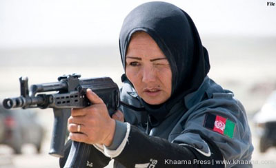 Female police officer in Afghanistan