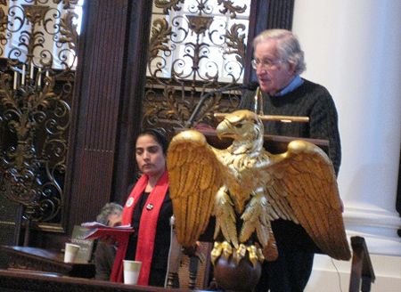 Malalai Joya and Noam Chomsky in the Harvard University