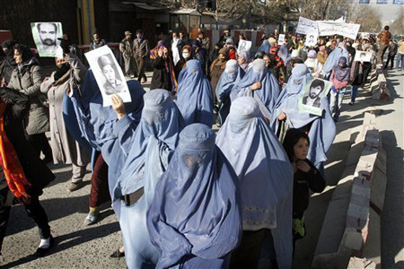 Women protest for justice in Afghanistan on December 10, 2010