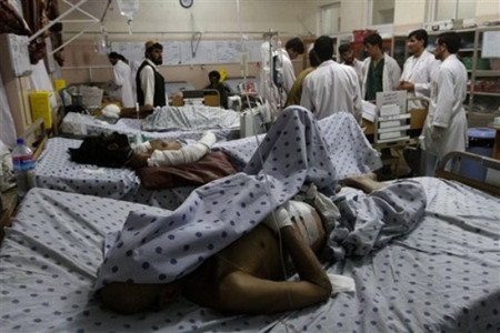 People injured in a blast in Kandahar on October 5 2010