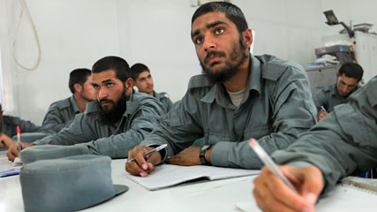 Many police officers in Afghanistan are illiterate