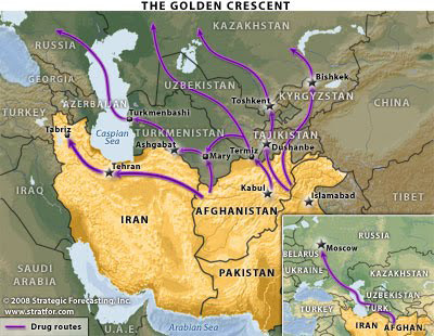 Afghanistan's routes for drug trade