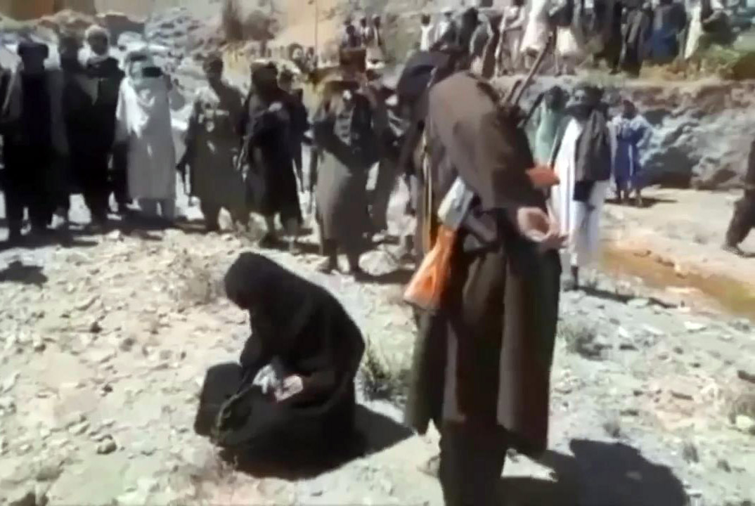 Taliban flogging an Afghan woman publicly