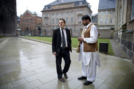 Former Afghan detainee Ghousouallah Tarin and his lawyer Tyge Trier