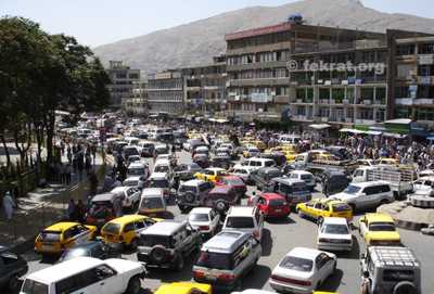Traffic jam in Kabul