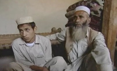 The mourning groom Shah Zareenand his father