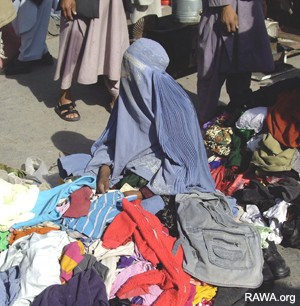 Afghan woman in burqa in Kabul