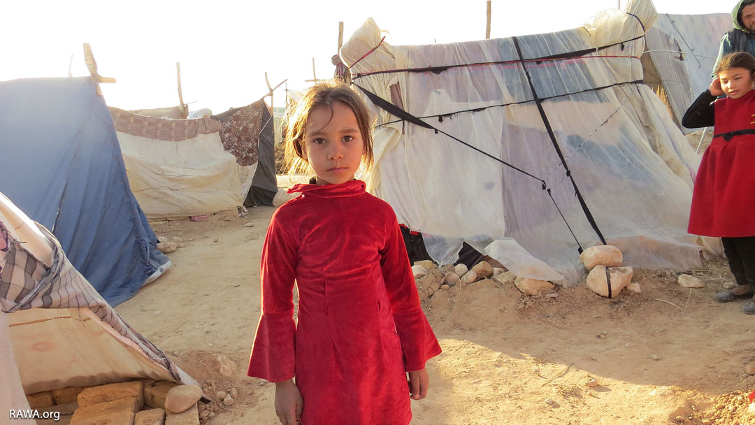 RAWA photo from displaced camp in Balkh province