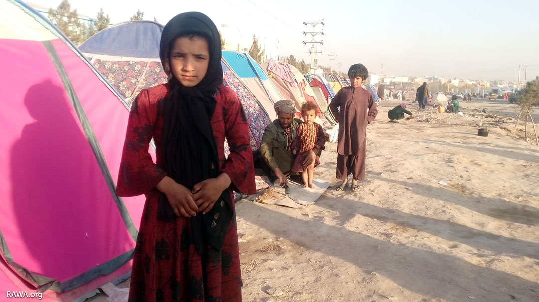 RAWA photo from displaced people in Herat province