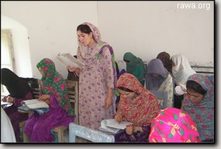 RAWA literacy course in Peshawar